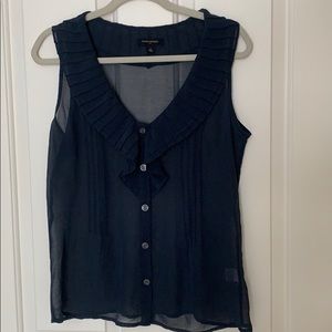 Banana republic sheer navy blouse